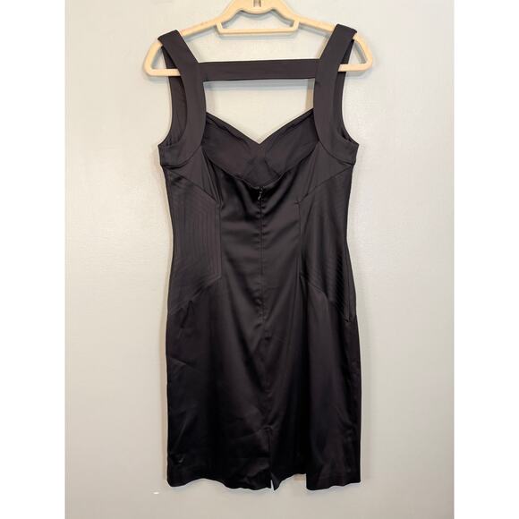 Aidan Mattox Niteline Sheath Dress 12 Black Sweetheart Sleeveless Cocktail Party - Picture 2 of 9